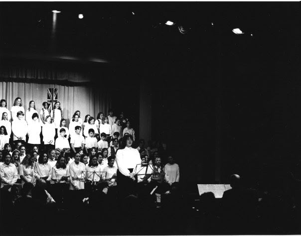 Archive photograph of an early school production